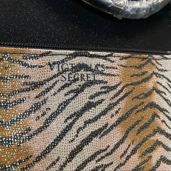 Victorias Secret Black Bag with Tiger Print Clutch - Picture 3 of 4